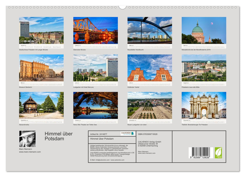 Himmel über Potsdam (CALVENDO Premium Wandkalender 2027)