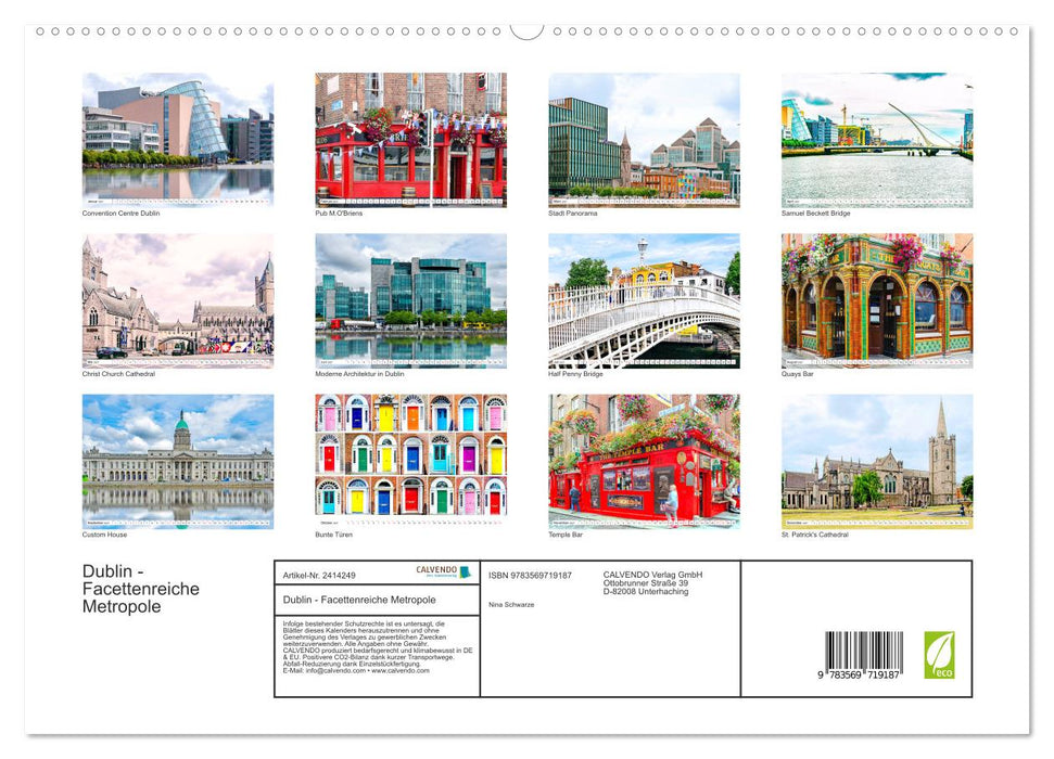 Dublin - Facettenreiche Metropole (CALVENDO Premium Wandkalender 2027)