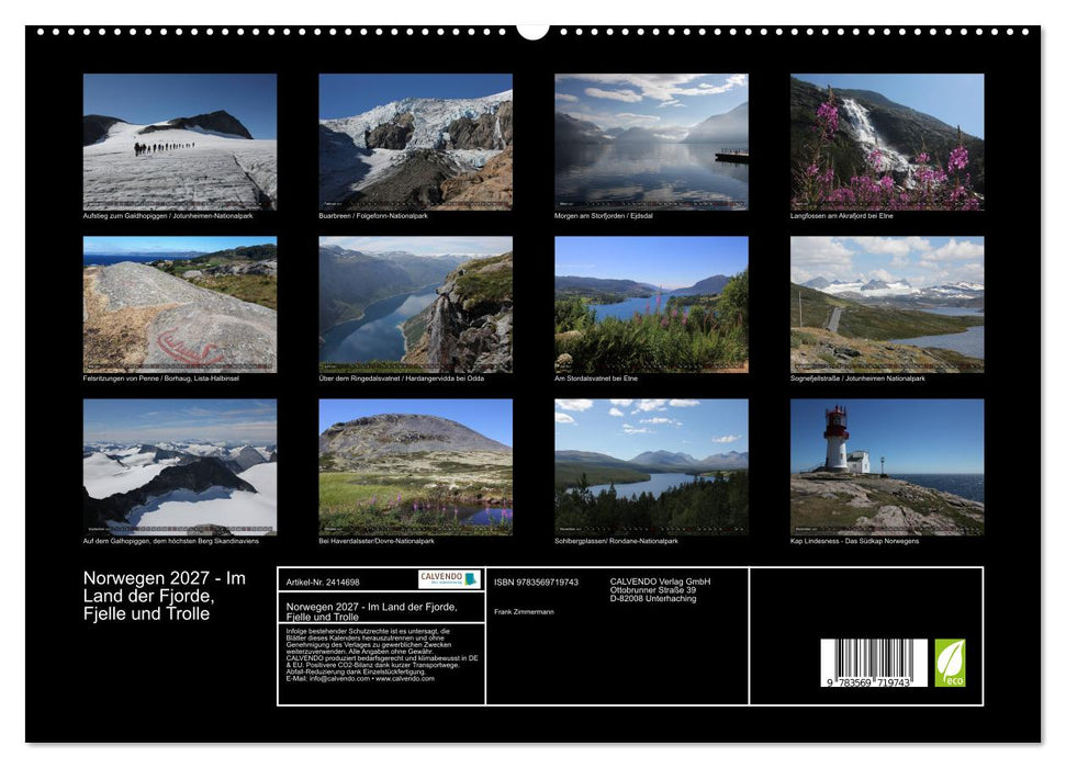 Norwegen 2027 - Im Land der Fjorde, Fjelle und Trolle (CALVENDO Premium Wandkalender 2027)