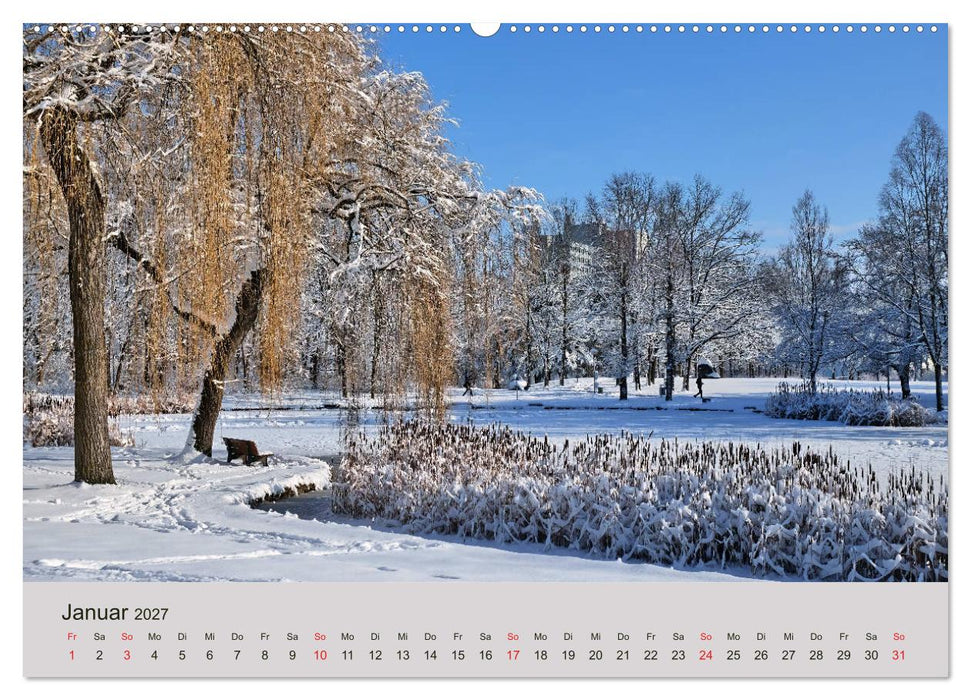 Stressfreie Zone! Parks und grüne Oasen in Augsburg (CALVENDO Wandkalender 2027)