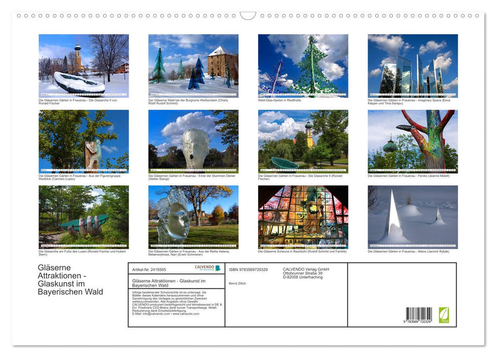 Gläserne Attraktionen - Glaskunst im Bayerischen Wald (CALVENDO Wandkalender 2027)