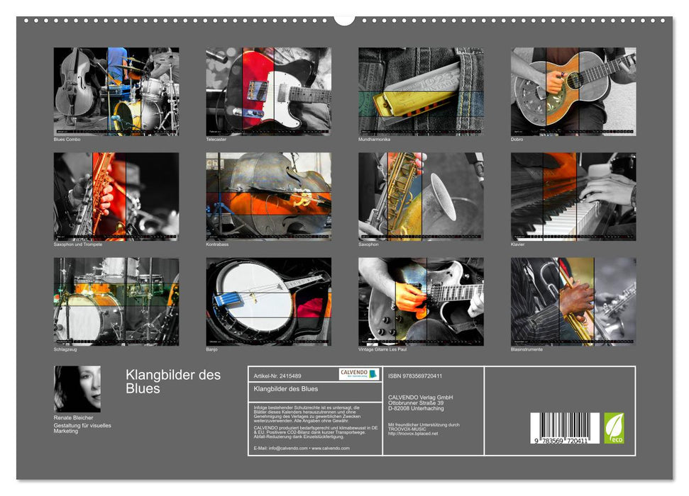 Klangbilder des Blues (CALVENDO Premium Wandkalender 2027)