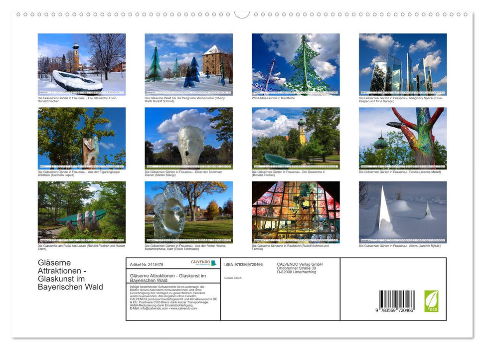 Gläserne Attraktionen - Glaskunst im Bayerischen Wald (CALVENDO Premium Wandkalender 2027)