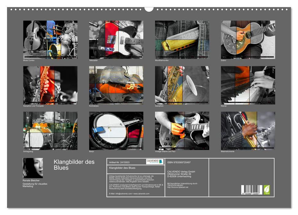 Klangbilder des Blues (CALVENDO Wandkalender 2027)