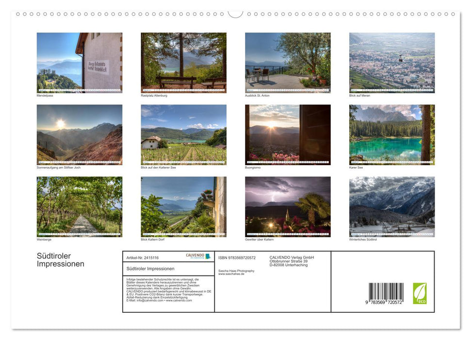Südtiroler Impressionen (CALVENDO Premium Wandkalender 2027)