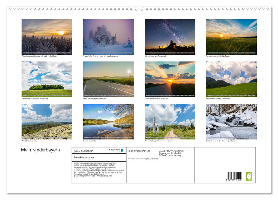 Mein Niederbayern (CALVENDO Wandkalender 2027)