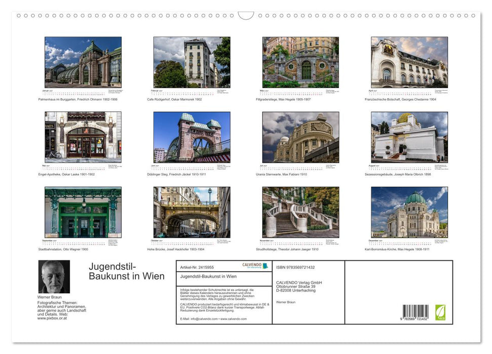 Jugendstil-Baukunst in Wien (CALVENDO Wandkalender 2027)