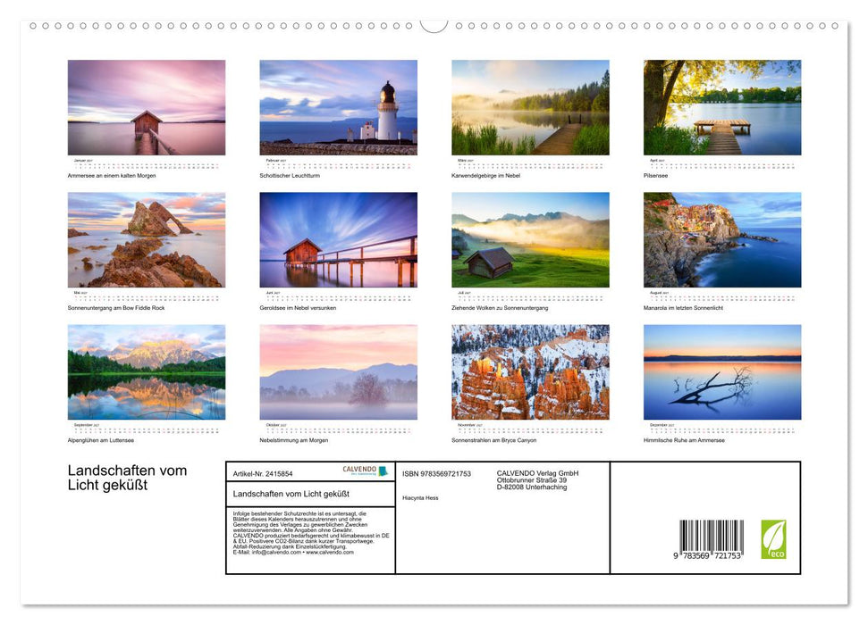 Landschaften vom Licht geküßt (CALVENDO Premium Wandkalender 2027)