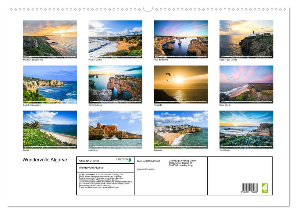 Wundervolle Algarve (CALVENDO Wandkalender 2027)