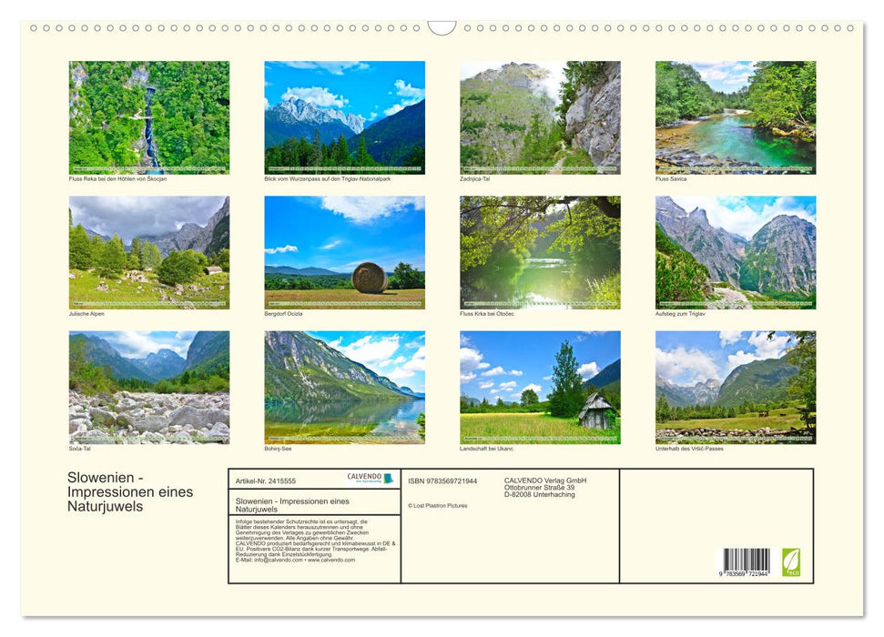 Slowenien - Impressionen eines Naturjuwels (CALVENDO Wandkalender 2027)