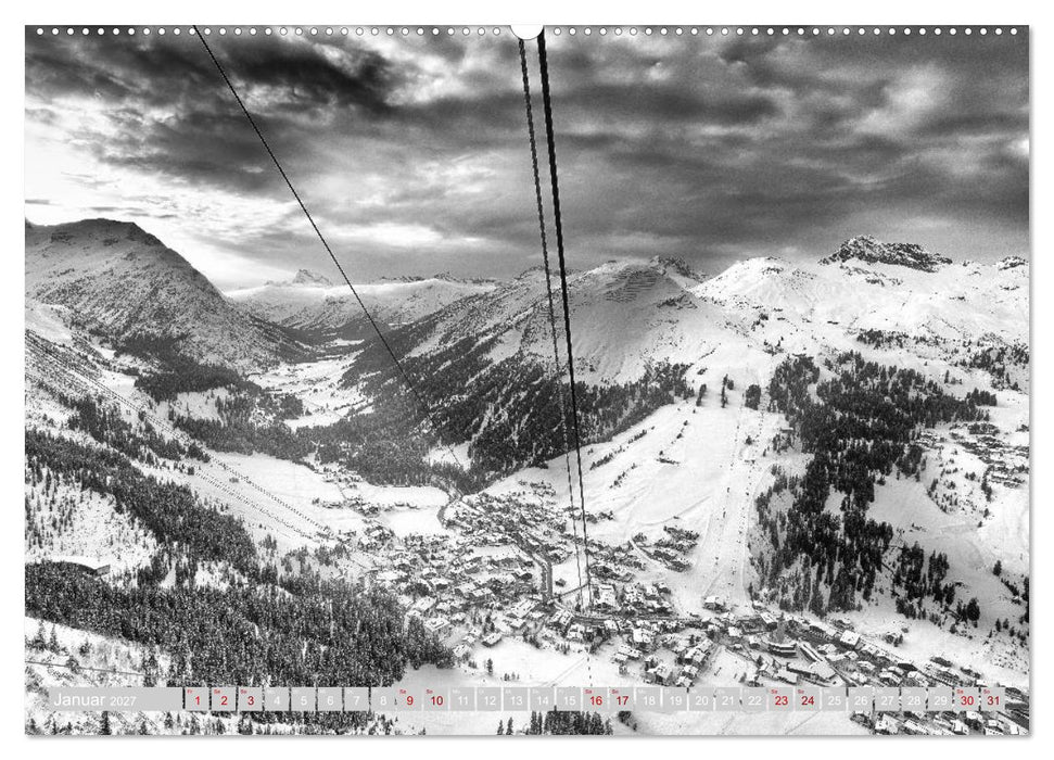 Arlberg black and white (CALVENDO Wandkalender 2027)