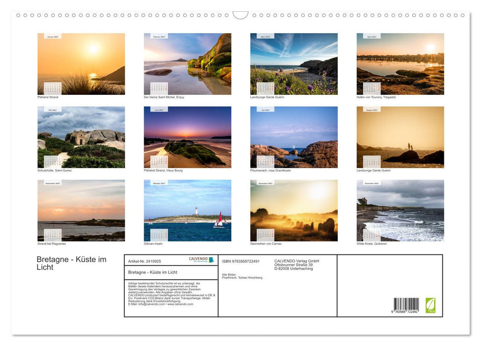 Bretagne - Küste im Licht (CALVENDO Wandkalender 2027)