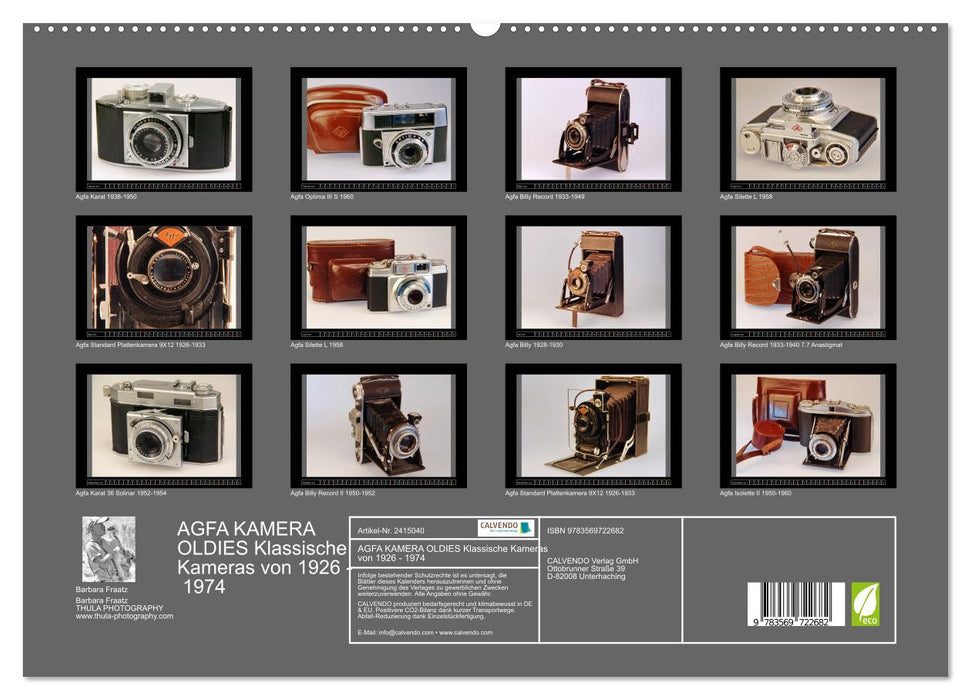AGFA KAMERA OLDIES Klassische Kameras von 1926 - 1974 (CALVENDO Premium Wandkalender 2027)
