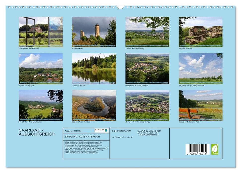 SAARLAND - AUSSICHTSREICH (CALVENDO Premium Wandkalender 2027)