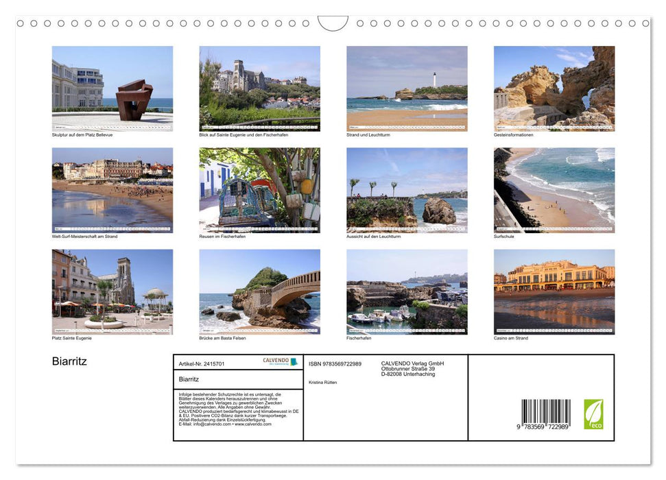 Biarritz (CALVENDO Wandkalender 2027)