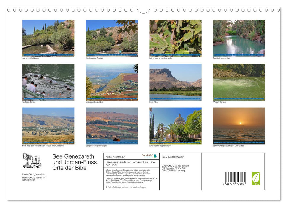 See Genezareth und Jordan-Fluss. Orte der Bibel (CALVENDO Wandkalender 2027)