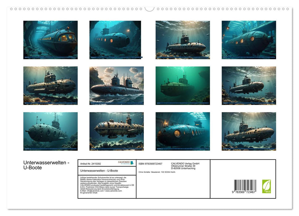 Unterwasserwelten - U-Boote (CALVENDO Premium Wandkalender 2027)