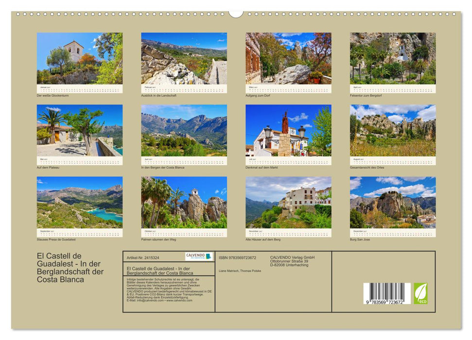 El Castell de Guadalest - In der Berglandschaft der Costa Blanca (CALVENDO Premium Wandkalender 2027)