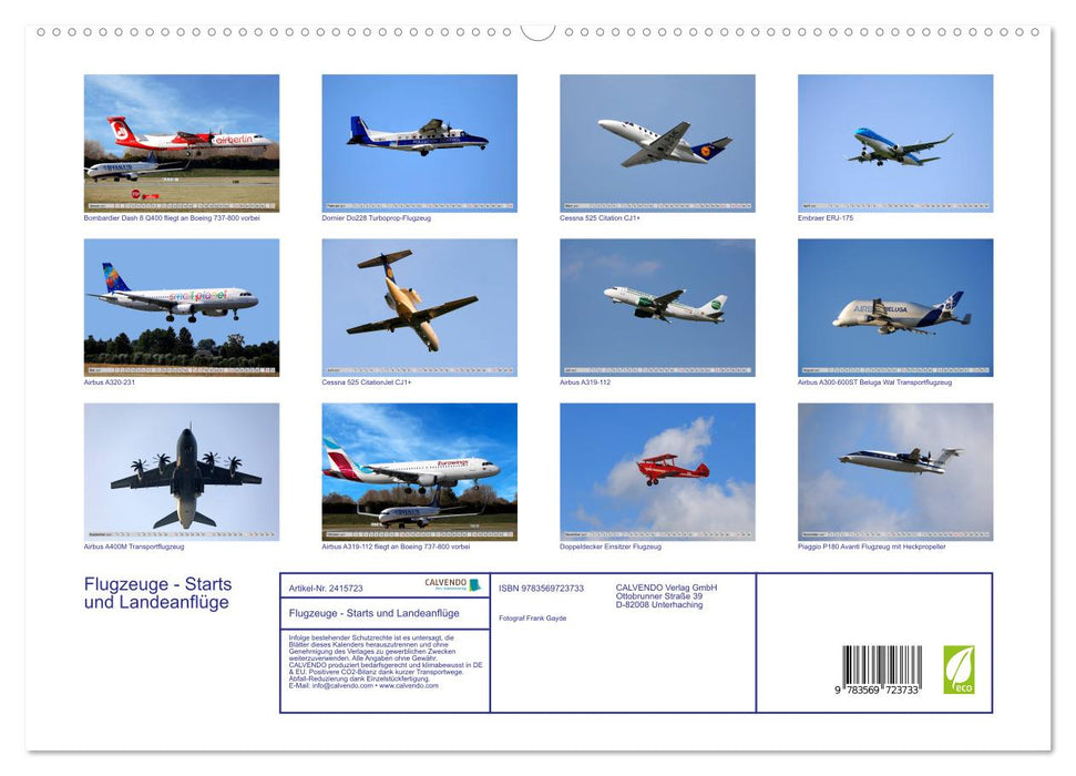 Flugzeuge - Starts und Landeanflüge (CALVENDO Premium Wandkalender 2027)