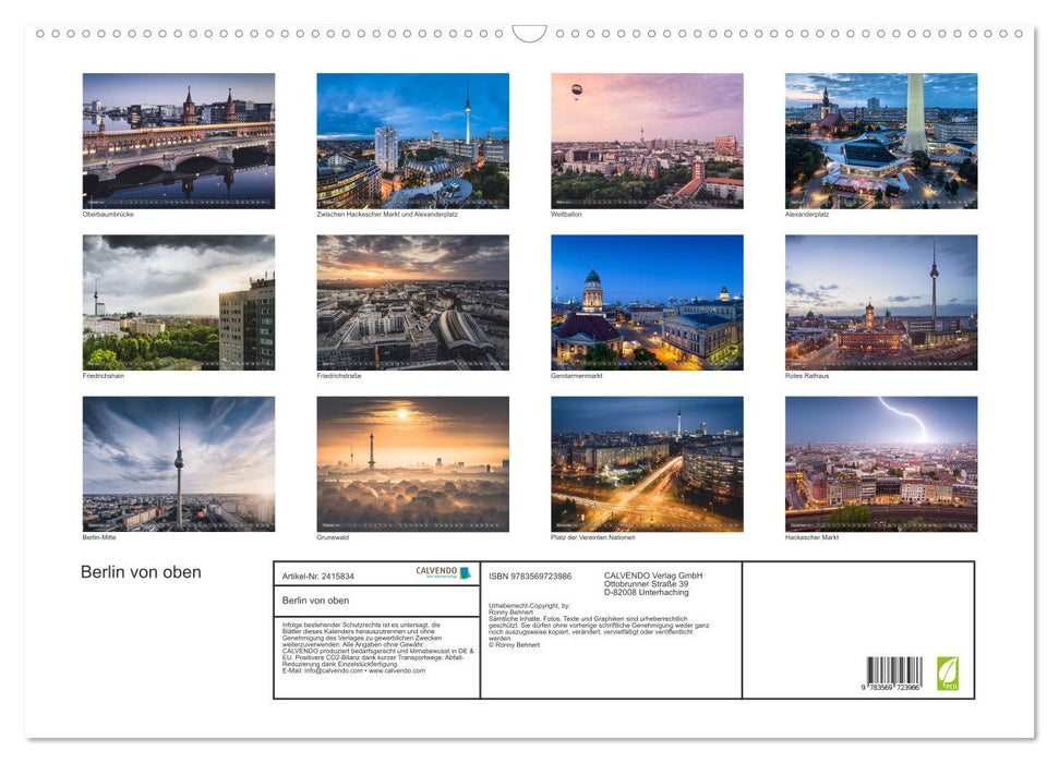 Berlin von oben (CALVENDO Wandkalender 2027)