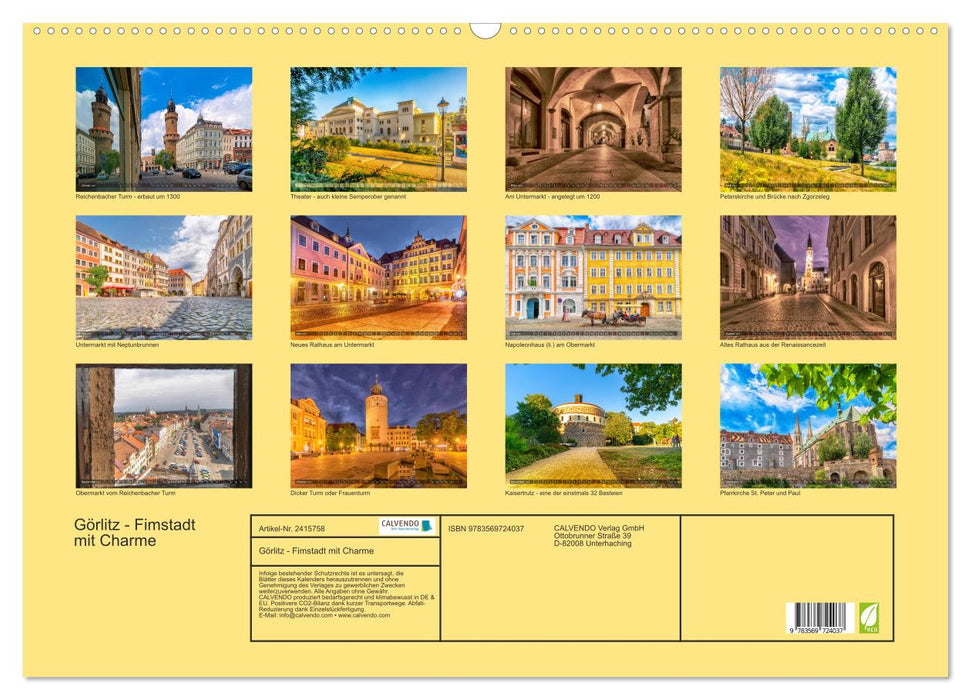 Görlitz - Fimstadt mit Charme (CALVENDO Wandkalender 2027)