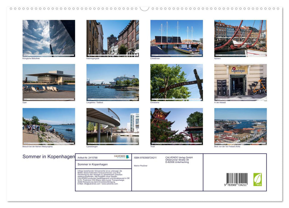 Sommer in Kopenhagen (CALVENDO Premium Wandkalender 2027)