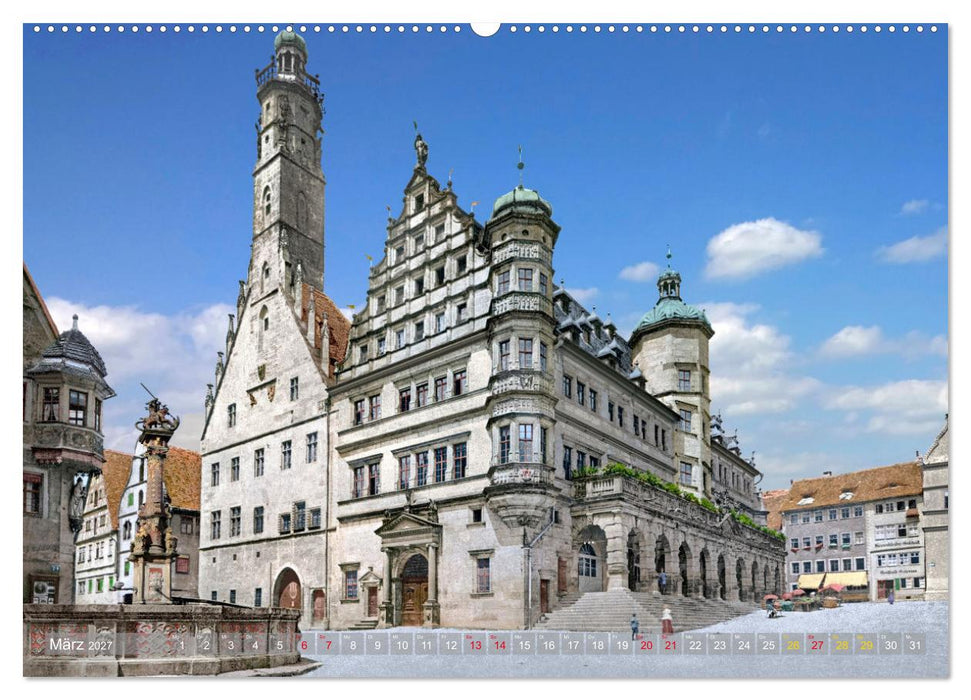 Rothenburg ob der Tauber um das Jahr 1900 – Fotos neu koloriert (CALVENDO Wandkalender 2027)