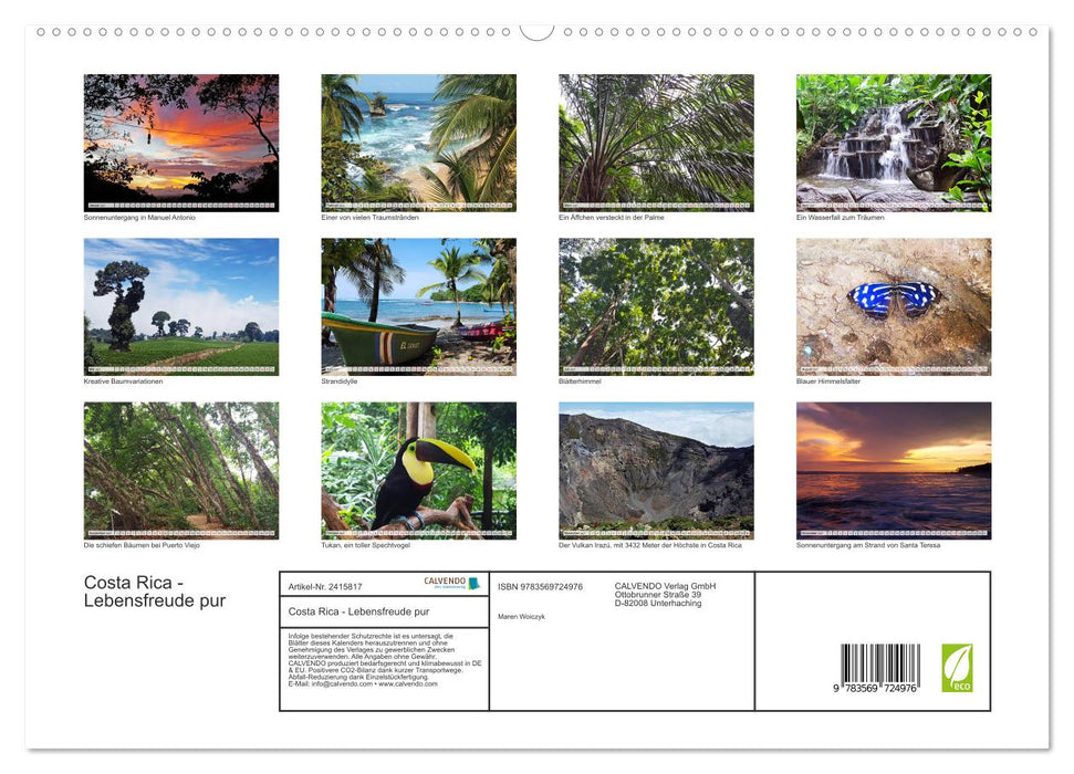 Costa Rica - Lebensfreude pur (CALVENDO Premium Wandkalender 2027)