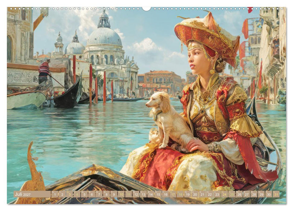 Venedig in bunten Werken - Fiktive Kunstschöpfungen (CALVENDO Premium Wandkalender 2027)