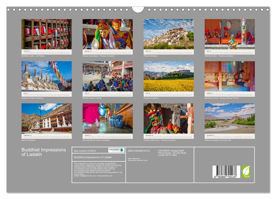 Buddhist Impressions of Ladakh (CALVENDO Monthly Calendar 2027)