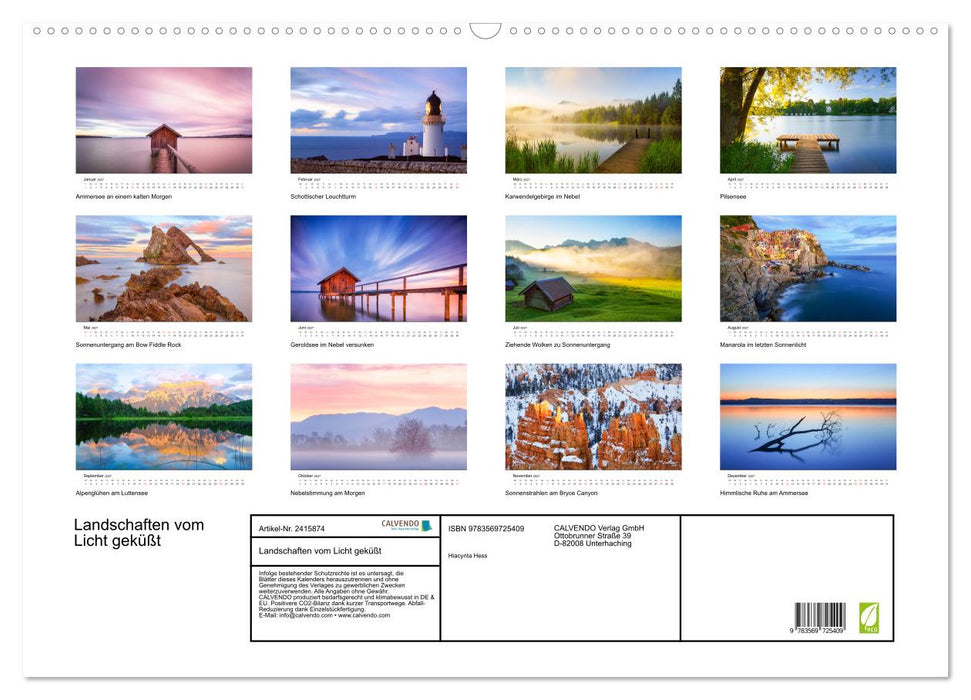 Landschaften vom Licht geküßt (CALVENDO Wandkalender 2027)