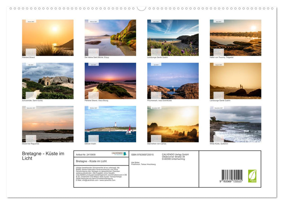 Bretagne - Küste im Licht (CALVENDO Premium Wandkalender 2027)