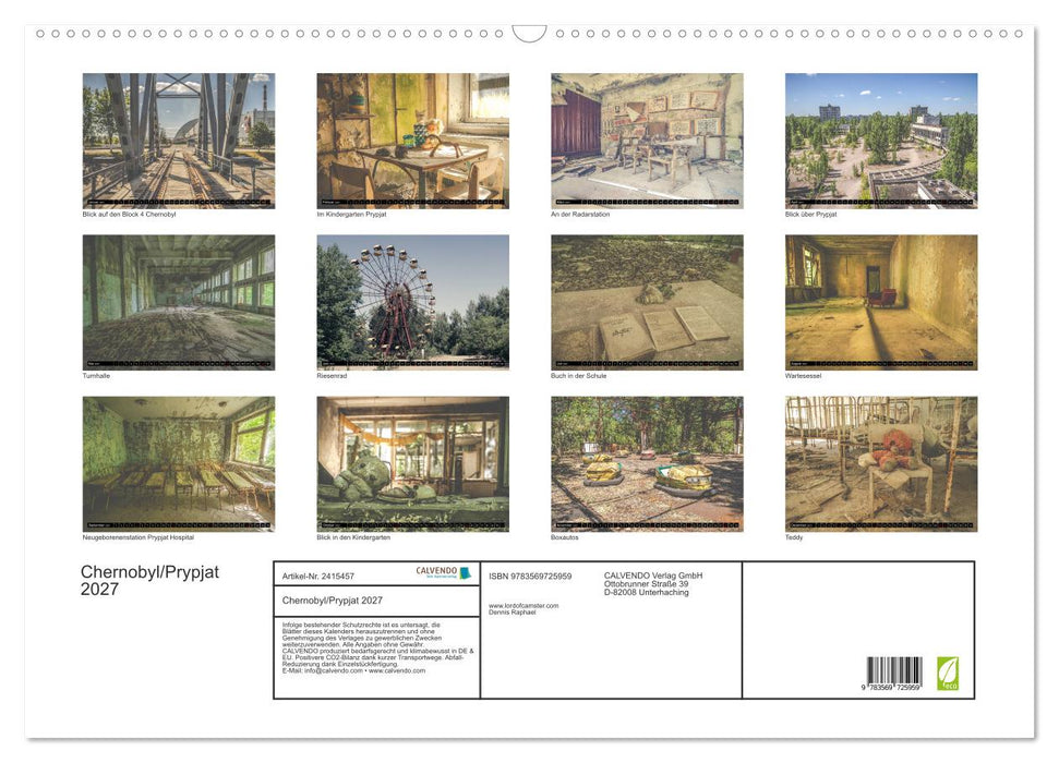 Chernobyl/Prypjat 2027 (CALVENDO Wandkalender 2027)