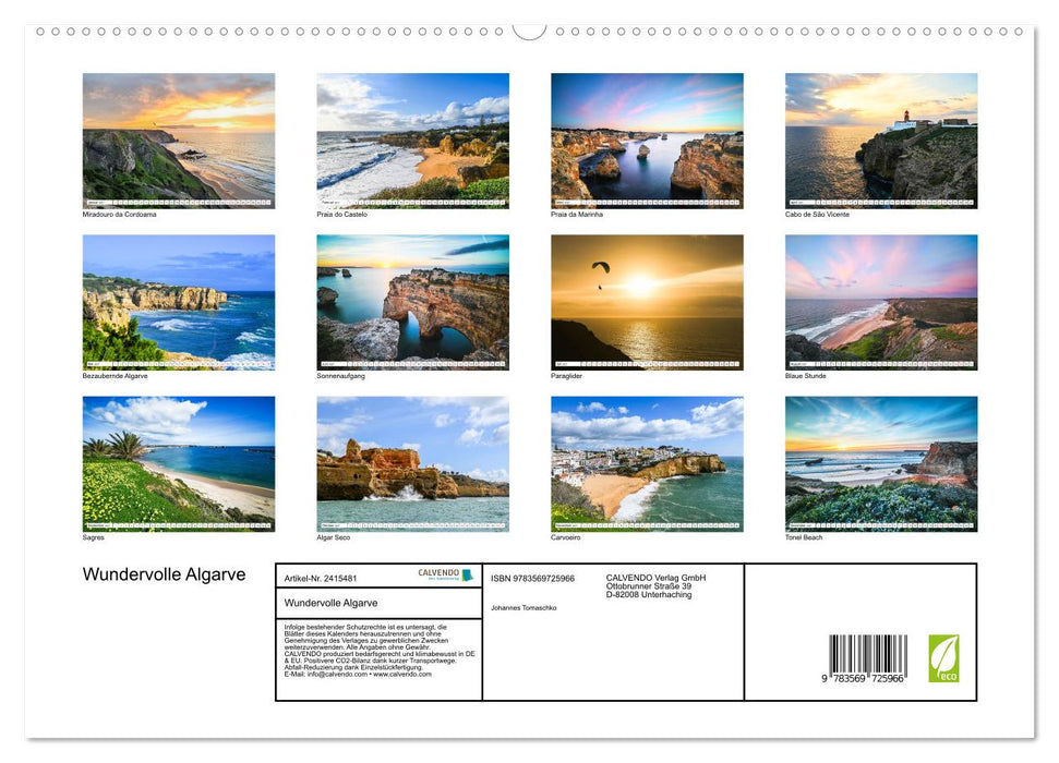 Wundervolle Algarve (CALVENDO Premium Wandkalender 2027)