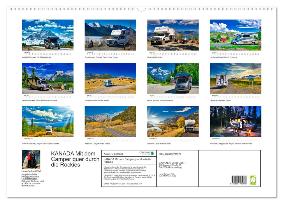 KANADA Mit dem Camper quer durch die Rockies (CALVENDO Wandkalender 2027)