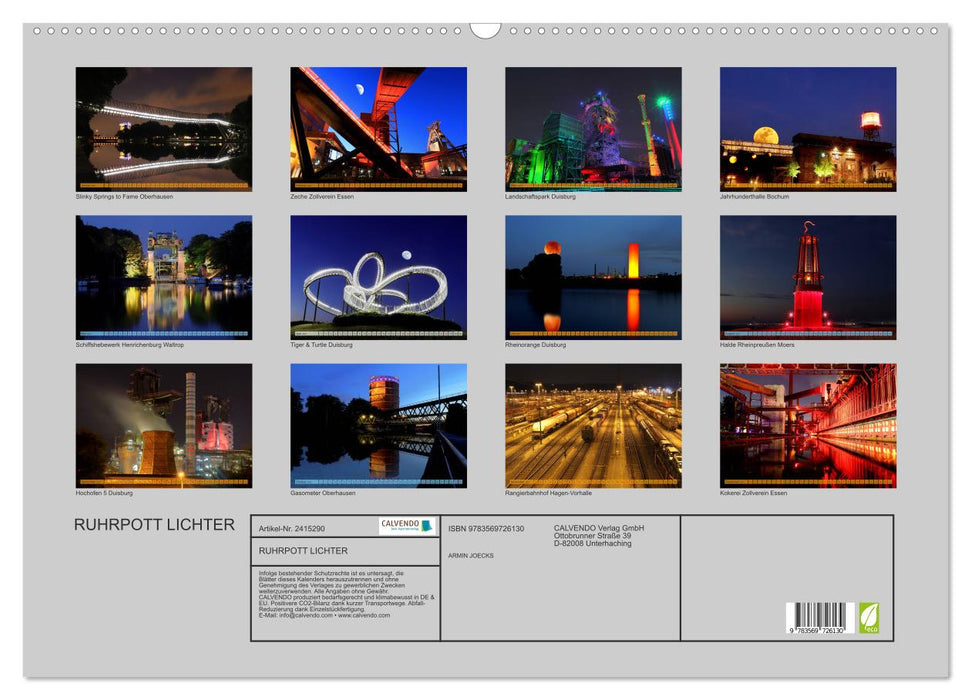 RUHRPOTT LICHTER (CALVENDO Wandkalender 2027)