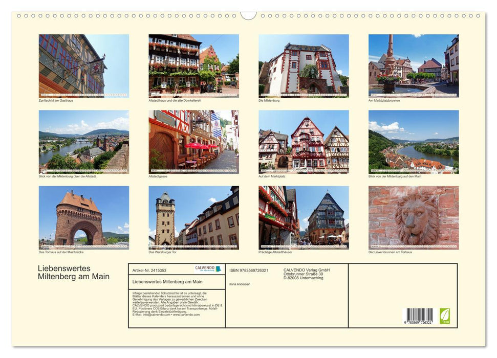 Liebenswertes Miltenberg am Main (CALVENDO Wandkalender 2027)