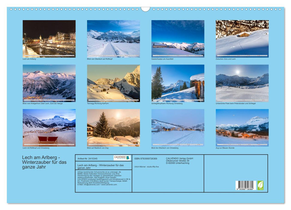 Lech am Arlberg - Winterzauber für das ganze Jahr (CALVENDO Wandkalender 2027)