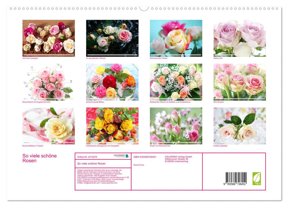 So viele schöne Rosen (CALVENDO Premium Wandkalender 2027)
