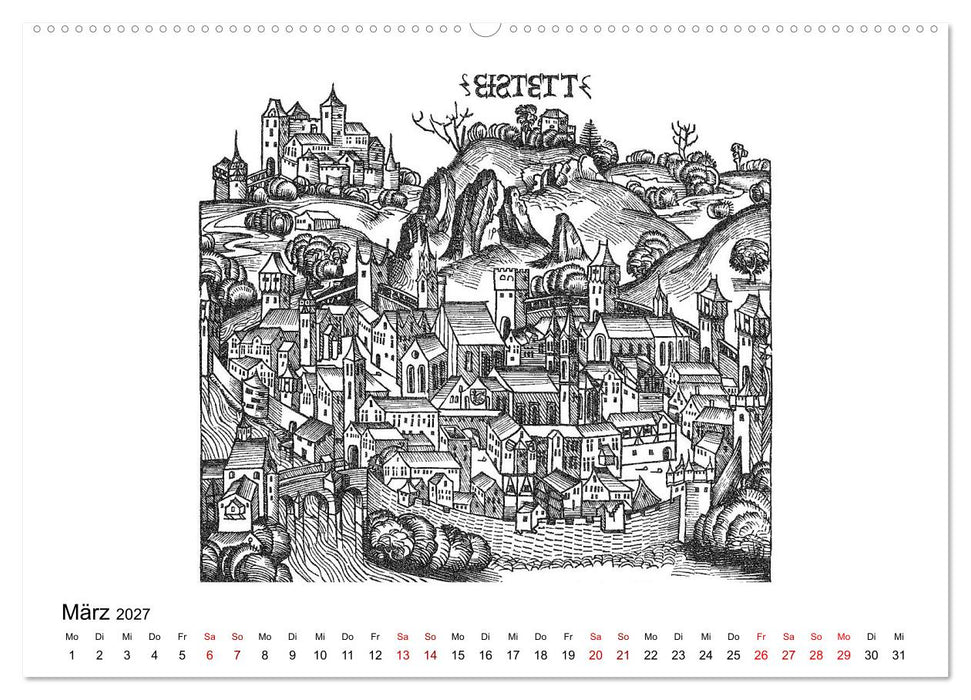 Schedelsche Weltchronik Deutsche Städte 1493 (CALVENDO Wandkalender 2027)
