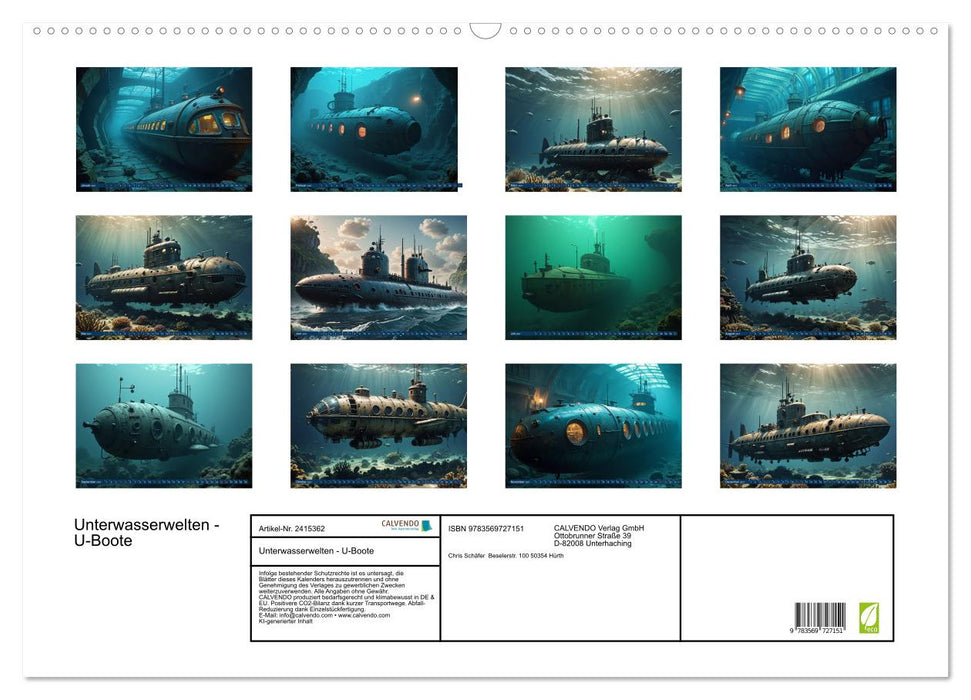 Unterwasserwelten - U-Boote (CALVENDO Wandkalender 2027)