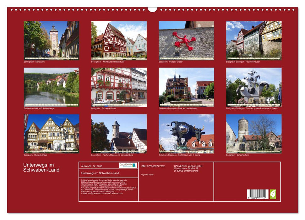 Unterwegs im Schwaben-Land (CALVENDO Wandkalender 2027)