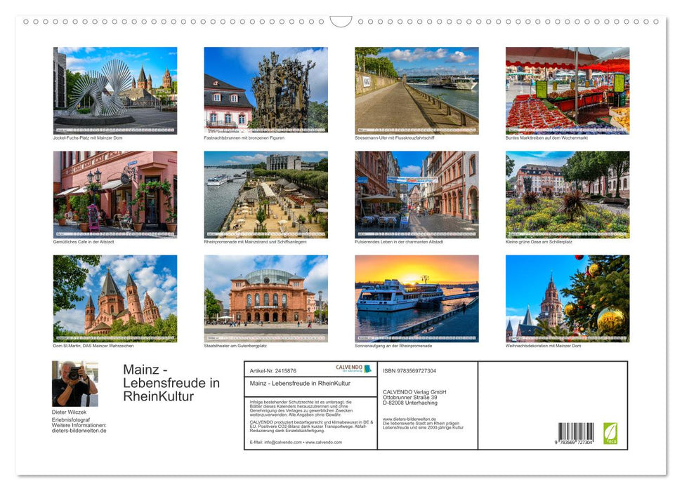 Mainz - Lebensfreude in RheinKultur (CALVENDO Wandkalender 2027)