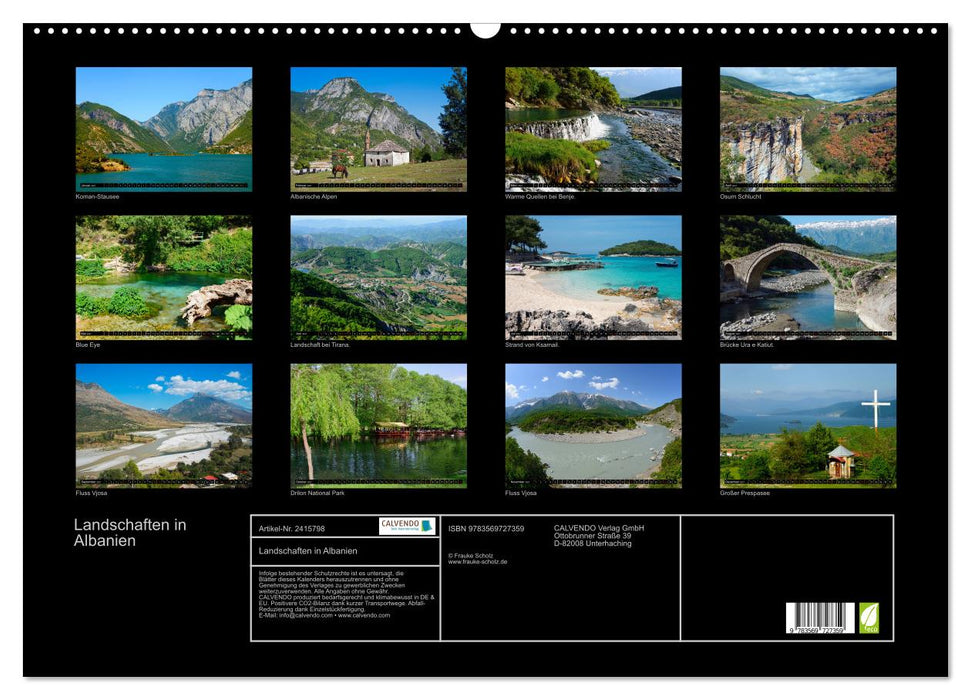 Landschaften in Albanien (CALVENDO Wandkalender 2027)