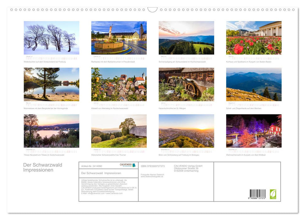 Der Schwarzwald Impressionen (CALVENDO Wandkalender 2027)
