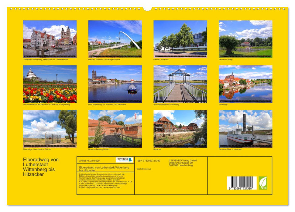 Elberadweg von Lutherstadt Wittenberg bis Hitzacker (CALVENDO Premium Wandkalender 2027)