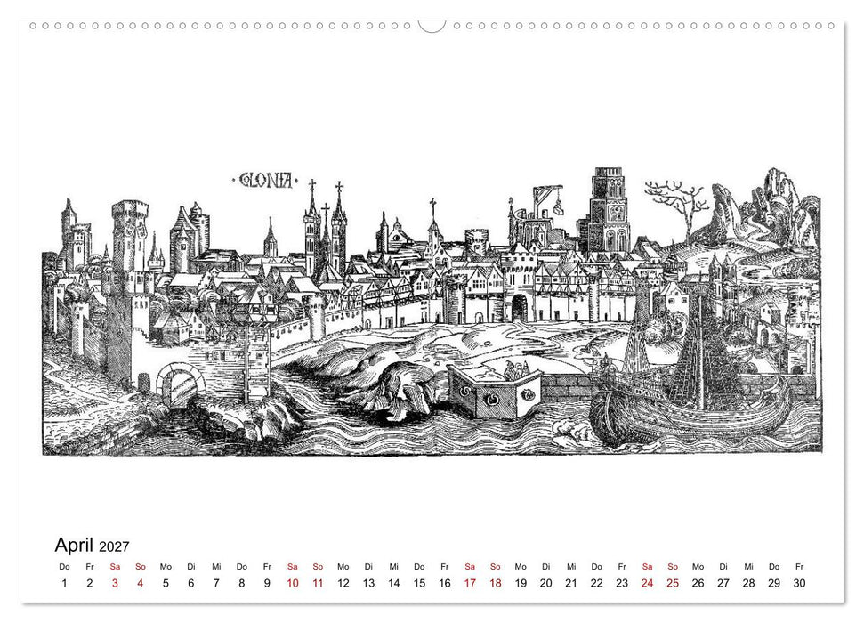 Schedelsche Weltchronik Deutsche Städte 1493 (CALVENDO Premium Wandkalender 2027)