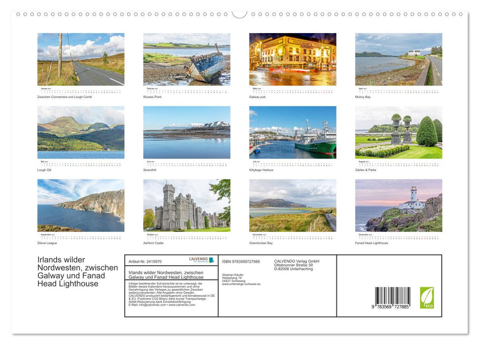 Irlands wilder Nordwesten, zwischen Galway und Fanad Head Lighthouse (CALVENDO Premium Wandkalender 2027)