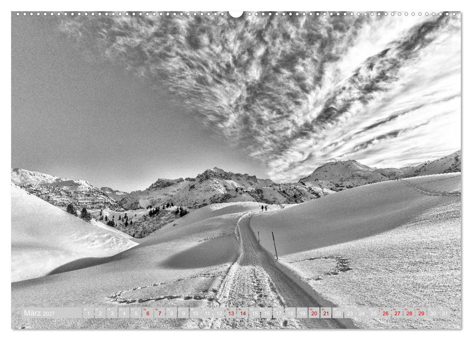 Arlberg black and white (CALVENDO Premium Wandkalender 2027)