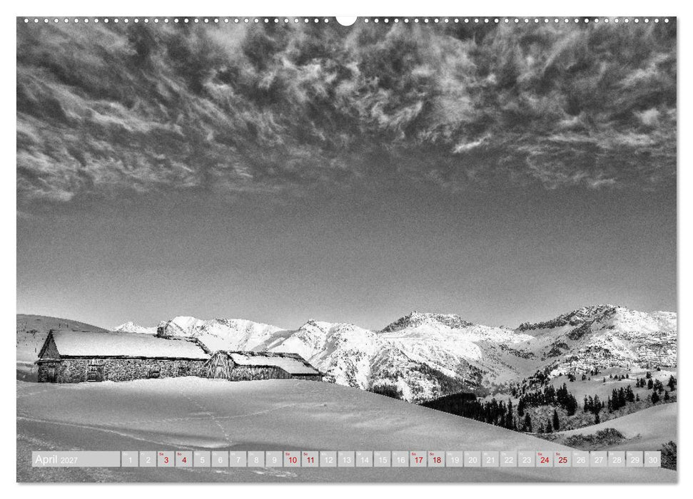 Arlberg black and white (CALVENDO Premium Wandkalender 2027)